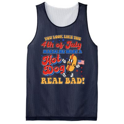 Retro You Look Like The 4th Of July Makes Me Want A Hot Dog Real Bad Mesh Reversible Basketball Jersey Tank