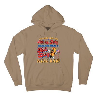 Retro You Look Like The 4th Of July Makes Me Want A Hot Dog Real Bad Hoodie