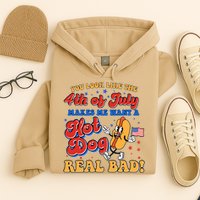 Retro You Look Like The 4th Of July Makes Me Want A Hot Dog Real Bad Hoodie