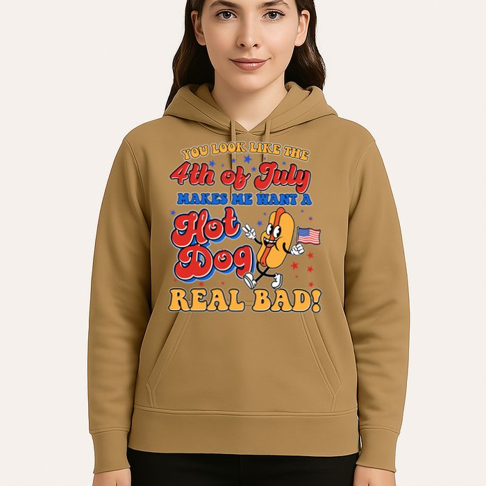 Retro You Look Like The 4th Of July Makes Me Want A Hot Dog Real Bad Hoodie