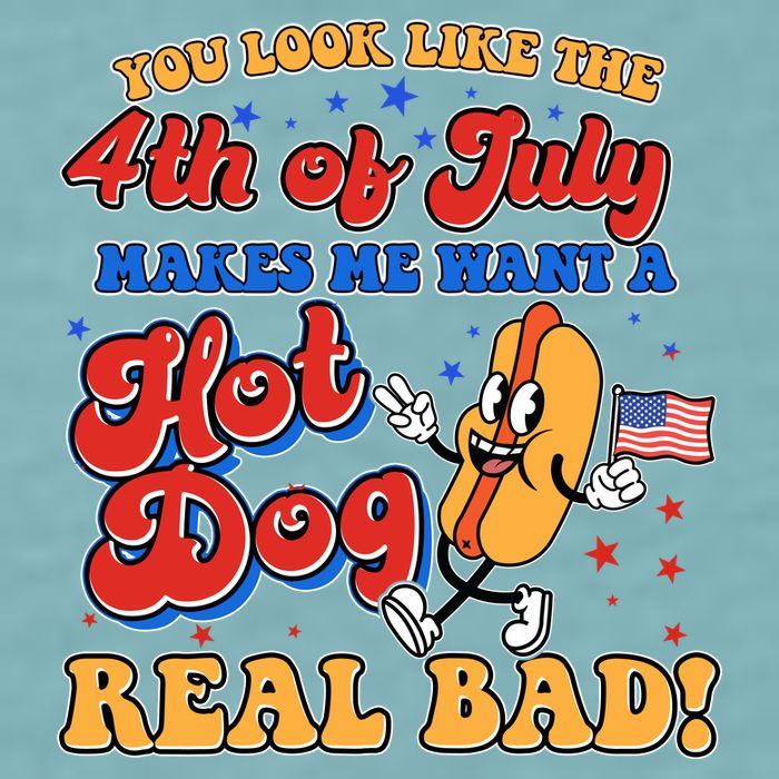 Retro You Look Like The 4th Of July Makes Me Want A Hot Dog Real Bad Sueded Cloud Jersey T-Shirt