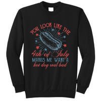 Retro You Look Like The 4th Of July Makes Me Want A Hot Dog Sweatshirt