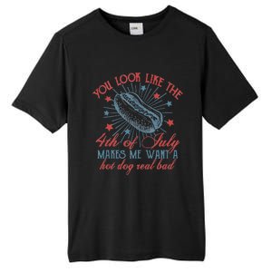 Retro You Look Like The 4th Of July Makes Me Want A Hot Dog Tall Fusion ChromaSoft Performance T-Shirt