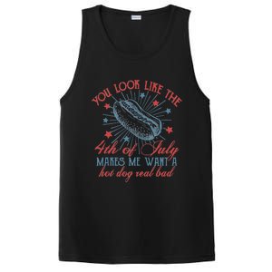 Retro You Look Like The 4th Of July Makes Me Want A Hot Dog PosiCharge Competitor Tank