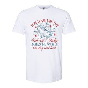 Retro You Look Like The 4th Of July Makes Me Want A Hot Dog Softstyle CVC T-Shirt