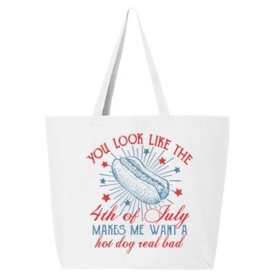 Retro You Look Like The 4th Of July Makes Me Want A Hot Dog 25L Jumbo Tote