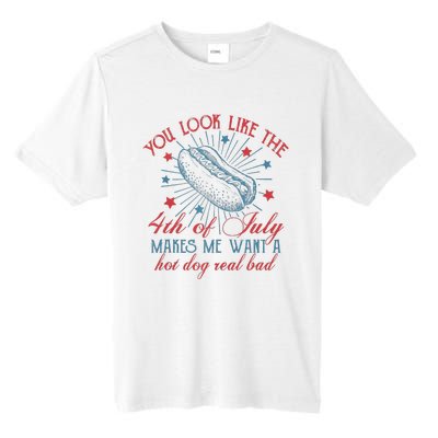 Retro You Look Like The 4th Of July Makes Me Want A Hot Dog Tall Fusion ChromaSoft Performance T-Shirt