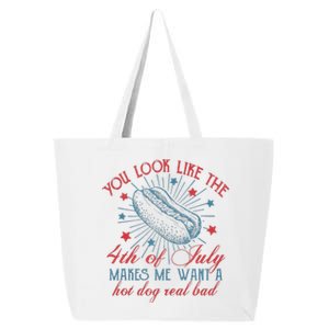 Retro You Look Like The 4th Of July Makes Me Want A Hot Dog 25L Jumbo Tote