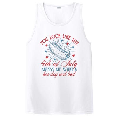 Retro You Look Like The 4th Of July Makes Me Want A Hot Dog PosiCharge Competitor Tank