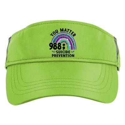 Rainbow You Matter 988 Suicide Prevention Awareness Ribbon Adult Drive Performance Visor