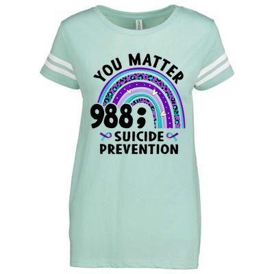 Rainbow You Matter 988 Suicide Prevention Awareness Ribbon Enza Ladies Jersey Football T-Shirt