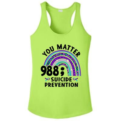 Rainbow You Matter 988 Suicide Prevention Awareness Ribbon Ladies PosiCharge Competitor Racerback Tank