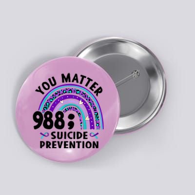 Rainbow You Matter 988 Suicide Prevention Awareness Ribbon Button