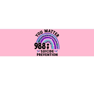 Rainbow You Matter 988 Suicide Prevention Awareness Ribbon Bumper Sticker