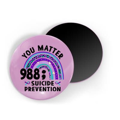 Rainbow You Matter 988 Suicide Prevention Awareness Ribbon Magnet