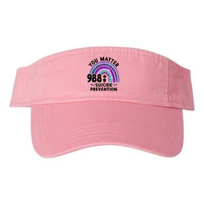 Rainbow You Matter 988 Suicide Prevention Awareness Ribbon Valucap Bio-Washed Visor