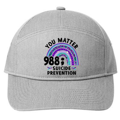 Rainbow You Matter 988 Suicide Prevention Awareness Ribbon 7-Panel Snapback Hat