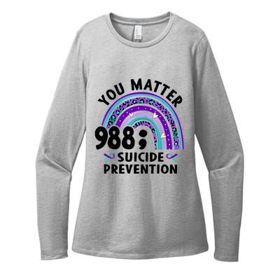 Rainbow You Matter 988 Suicide Prevention Awareness Ribbon Womens CVC Long Sleeve Shirt