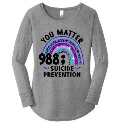 Rainbow You Matter 988 Suicide Prevention Awareness Ribbon Women's Perfect Tri Tunic Long Sleeve Shirt