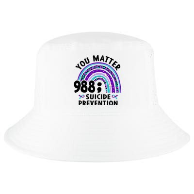 Rainbow You Matter 988 Suicide Prevention Awareness Ribbon Cool Comfort Performance Bucket Hat