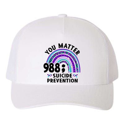 Rainbow You Matter 988 Suicide Prevention Awareness Ribbon Yupoong Adult 5-Panel Trucker Hat