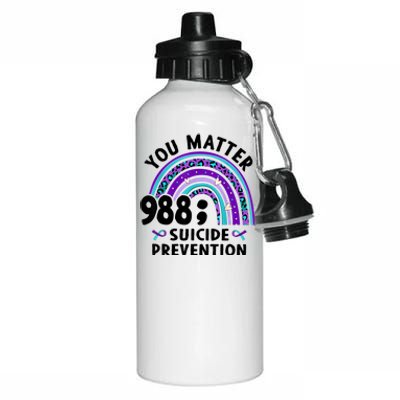 Rainbow You Matter 988 Suicide Prevention Awareness Ribbon Aluminum Water Bottle