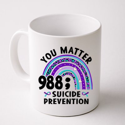 Rainbow You Matter 988 Suicide Prevention Awareness Ribbon Coffee Mug