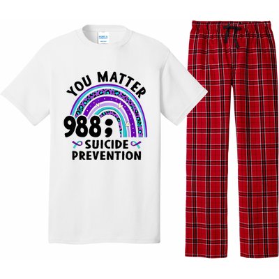 Rainbow You Matter 988 Suicide Prevention Awareness Ribbon Pajama Set