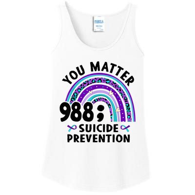 Rainbow You Matter 988 Suicide Prevention Awareness Ribbon Ladies Essential Tank