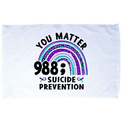 Rainbow You Matter 988 Suicide Prevention Awareness Ribbon Microfiber Hand Towel