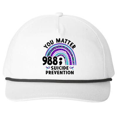 Rainbow You Matter 988 Suicide Prevention Awareness Ribbon Snapback Five-Panel Rope Hat