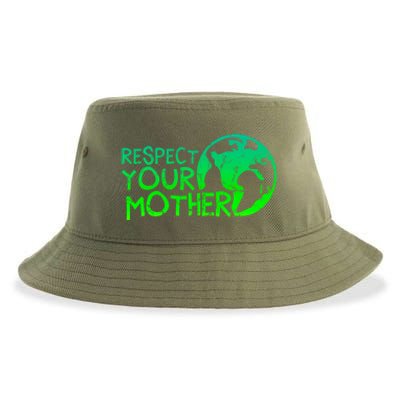 Respect Your Mother Earth Nature Environtal Protection Funny Gift Sustainable Bucket Hat