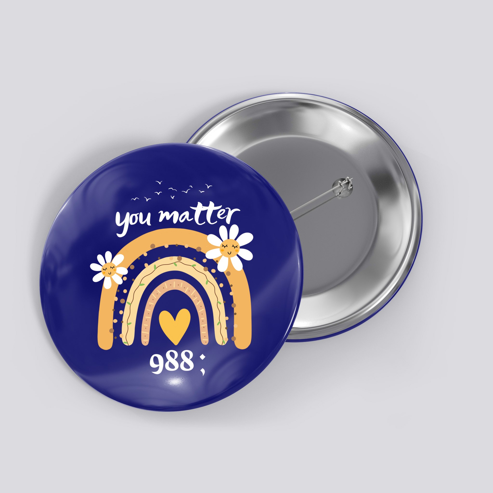 Rainbow You Matter 988 Suicide Prevention Awareness Ribbon Gift Button
