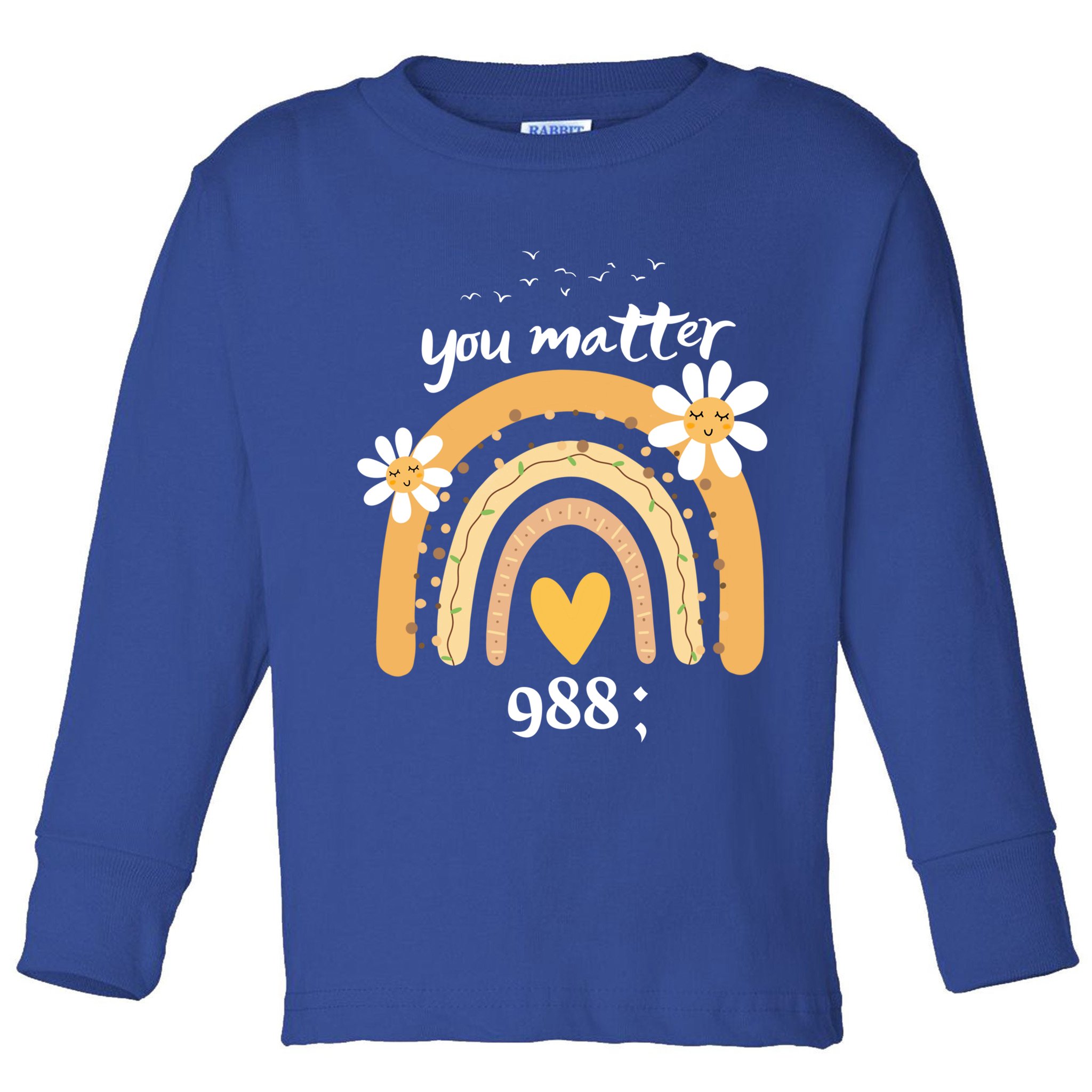 Rainbow You Matter 988 Suicide Prevention Awareness Ribbon Gift Toddler Long Sleeve Shirt