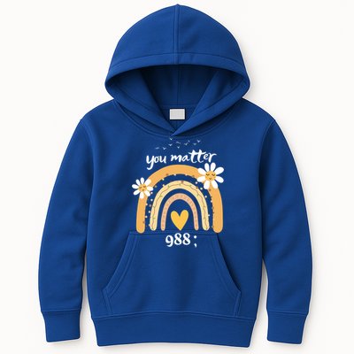 Rainbow You Matter 988 Suicide Prevention Awareness Ribbon Gift Kids Hoodie