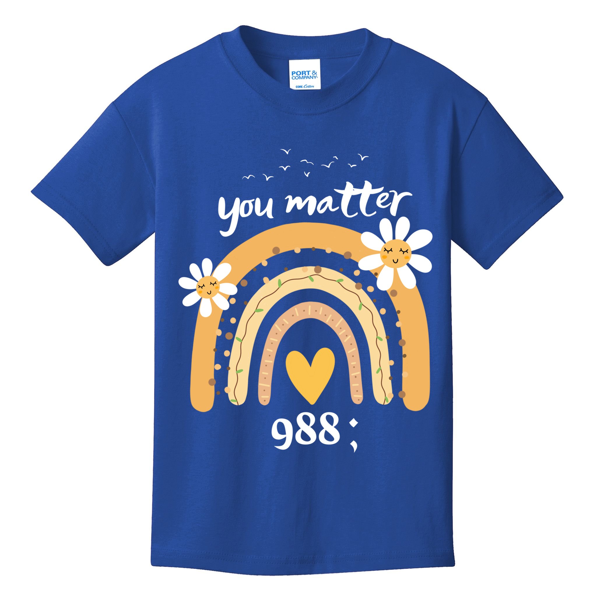Rainbow You Matter 988 Suicide Prevention Awareness Ribbon Gift Kids T-Shirt
