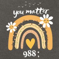 Rainbow You Matter 988 Suicide Prevention Awareness Ribbon Gift Cotton Canvas Backpack