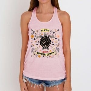 Respect Your Mother Earth Care For The Planet Earth Day Cool Gift Women's Knotted Racerback Tank