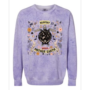 Respect Your Mother Earth Care For The Planet Earth Day Gift Colorblast Crewneck Sweatshirt