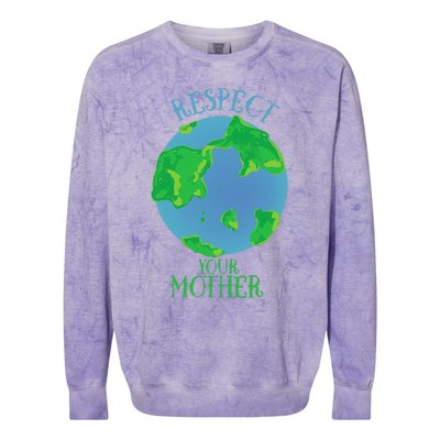 Respect Your Mother Earth Day Artistic Earth Colorblast Crewneck Sweatshirt