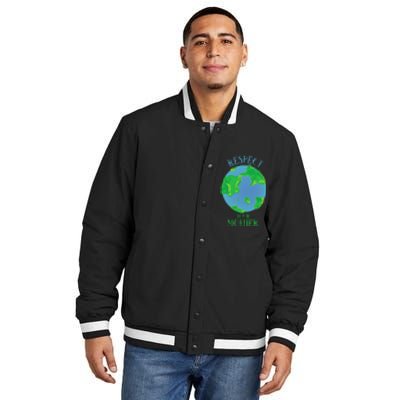 Respect Your Mother Earth Day Artistic Earth Insulated Varsity Jacket