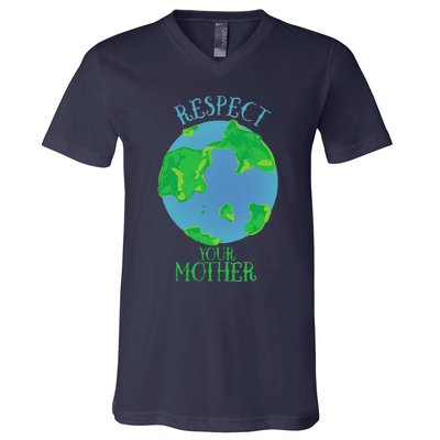 Respect Your Mother Earth Day Artistic Earth V-Neck T-Shirt