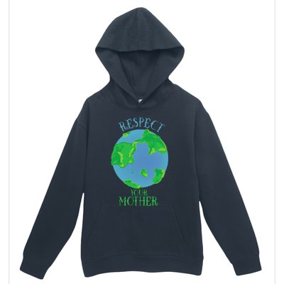 Respect Your Mother Earth Day Artistic Earth Urban Pullover Hoodie