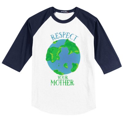 Respect Your Mother Earth Day Artistic Earth Baseball Sleeve Shirt