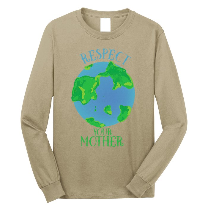 Respect Your Mother Earth Day Artistic Earth Long Sleeve Shirt