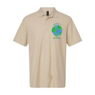 Respect Your Mother Earth Day Artistic Earth Softstyle Adult Sport Polo