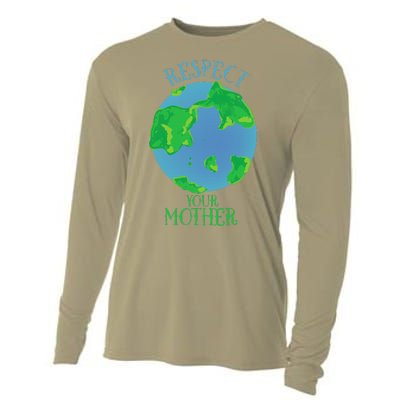 Respect Your Mother Earth Day Artistic Earth Cooling Performance Long Sleeve Crew