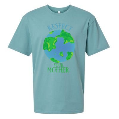 Respect Your Mother Earth Day Artistic Earth Sueded Cloud Jersey T-Shirt