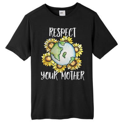 Respect Your Mother Earth Day Floral Sunflower Earth Tall Fusion ChromaSoft Performance T-Shirt