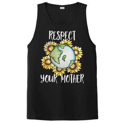 Respect Your Mother Earth Day Floral Sunflower Earth PosiCharge Competitor Tank